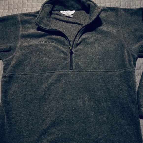 Men’s Gray Columbia Fleece 1/4 Zip Pullover Jacket - Picture 2 of 5